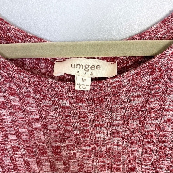 Umgee Burgundy Spacedye Knit Sleeveless Tank Top S - Picture 2 of 7